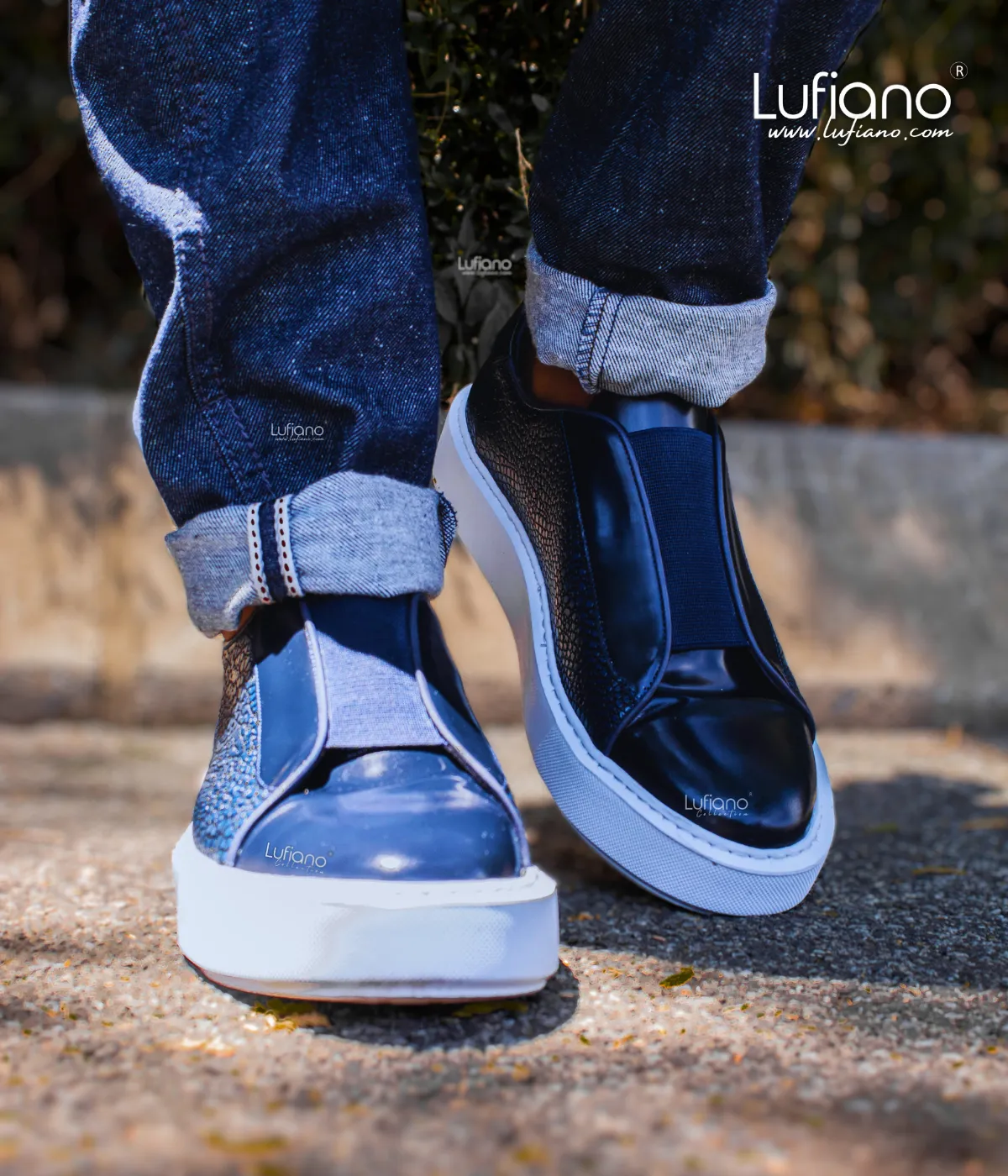 176B  Lufiano Slip On :Blue