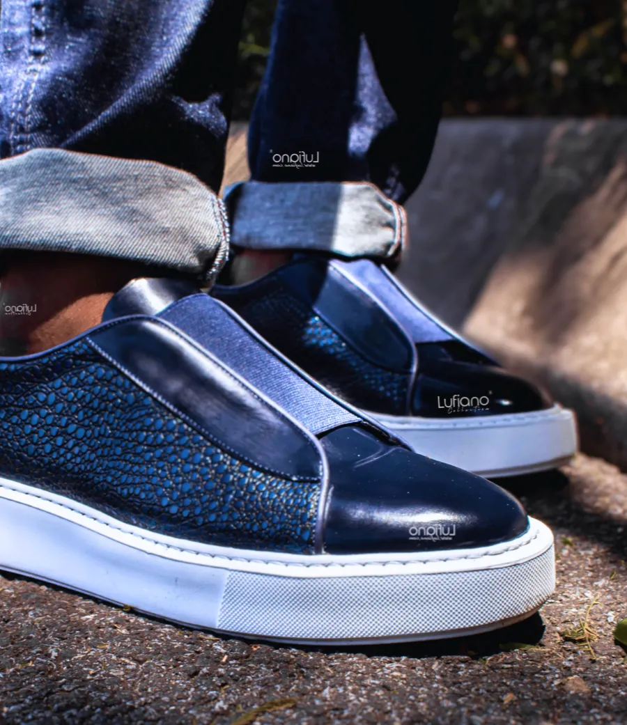 176B  Lufiano Slip On :Blue