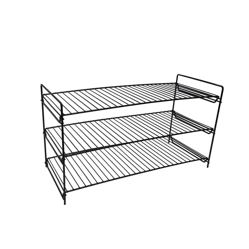 3 Tier Collapsible Shoe Rack Black