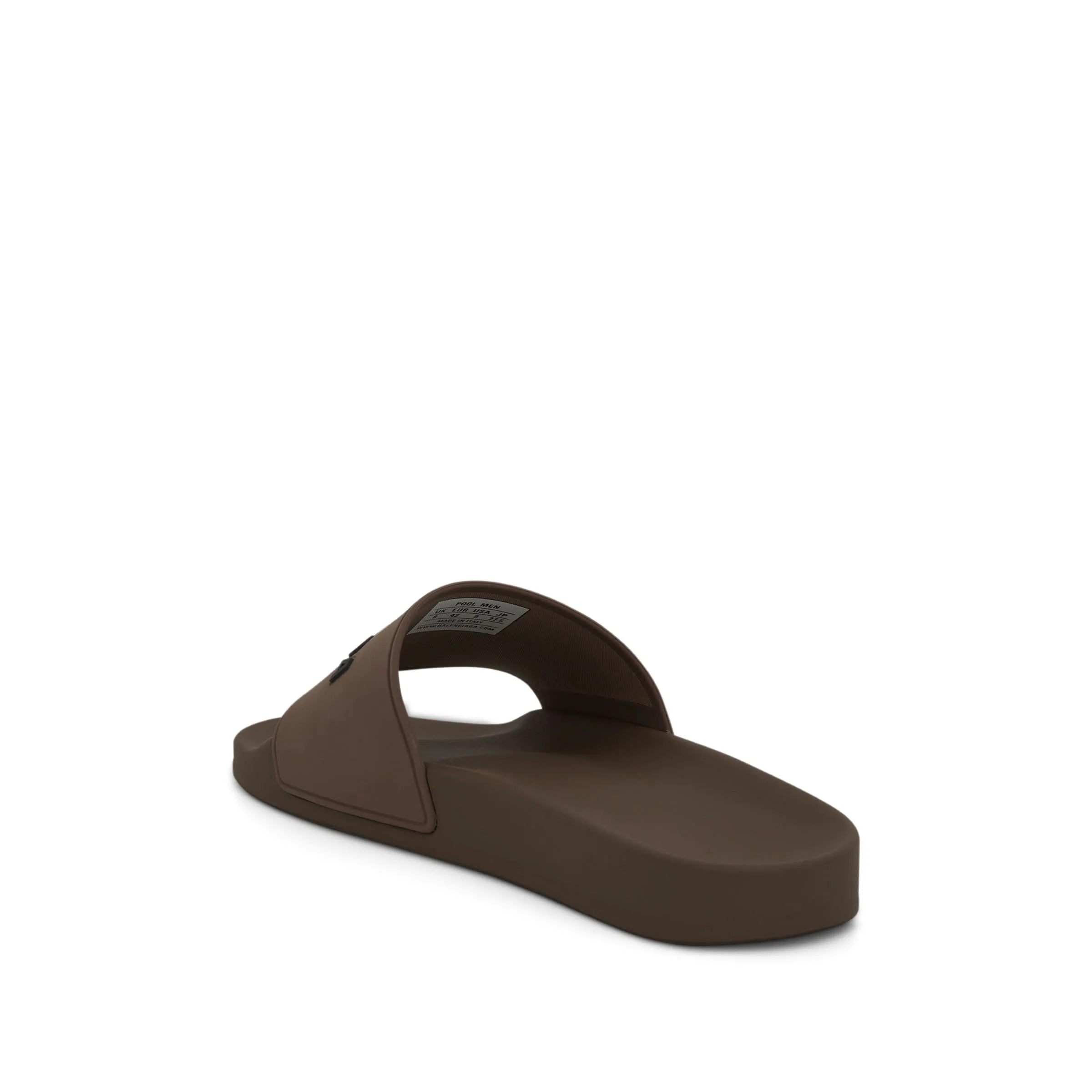 3D Logo Rubber Pool Slide Sandal in Taupe/Black