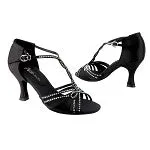 3" Rosaly -- Women's Latin Ballroom Sandal -- Black Satin