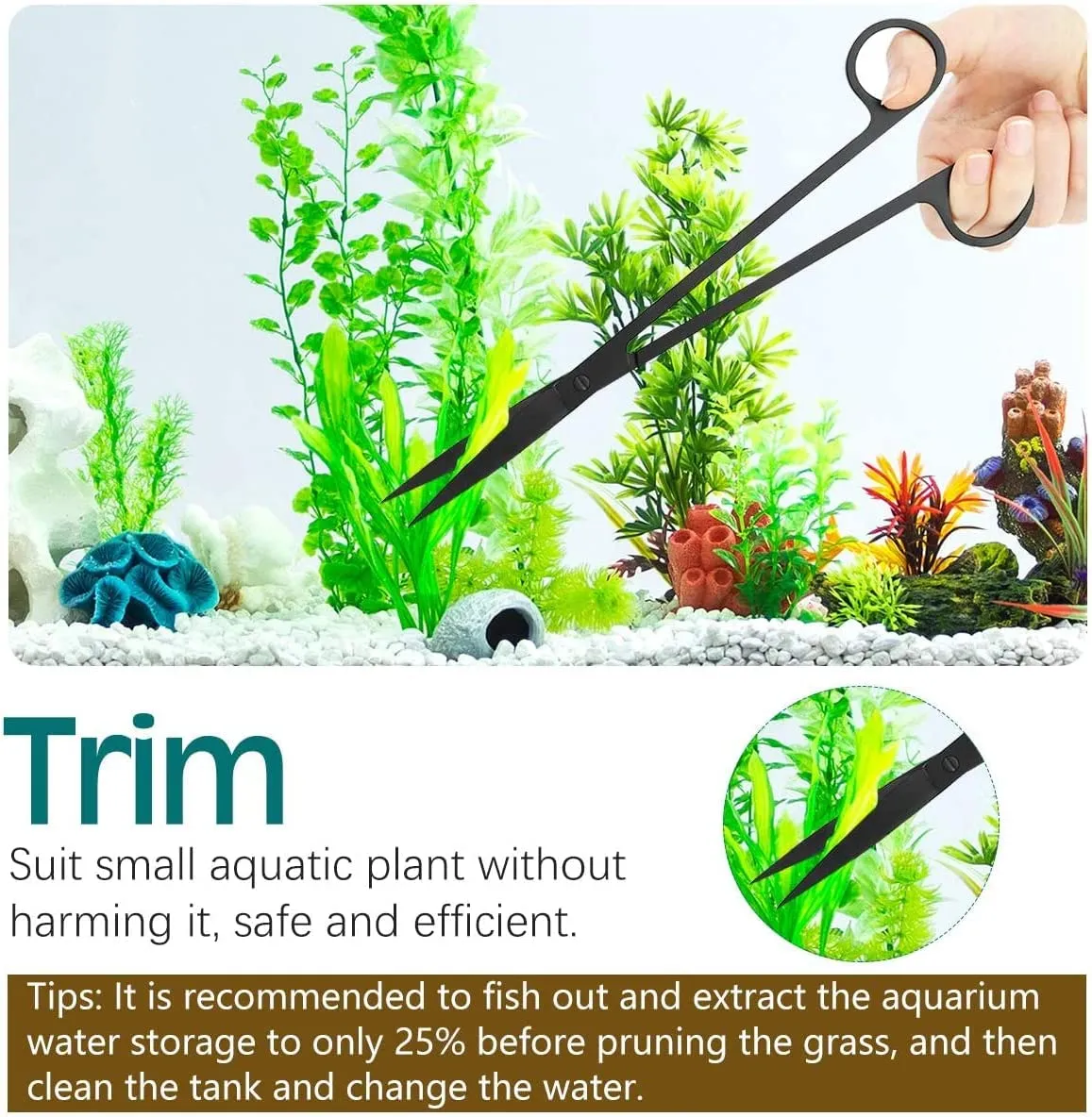 4-Piece Aquarium Tool Set for Aquascaping and Cleaning