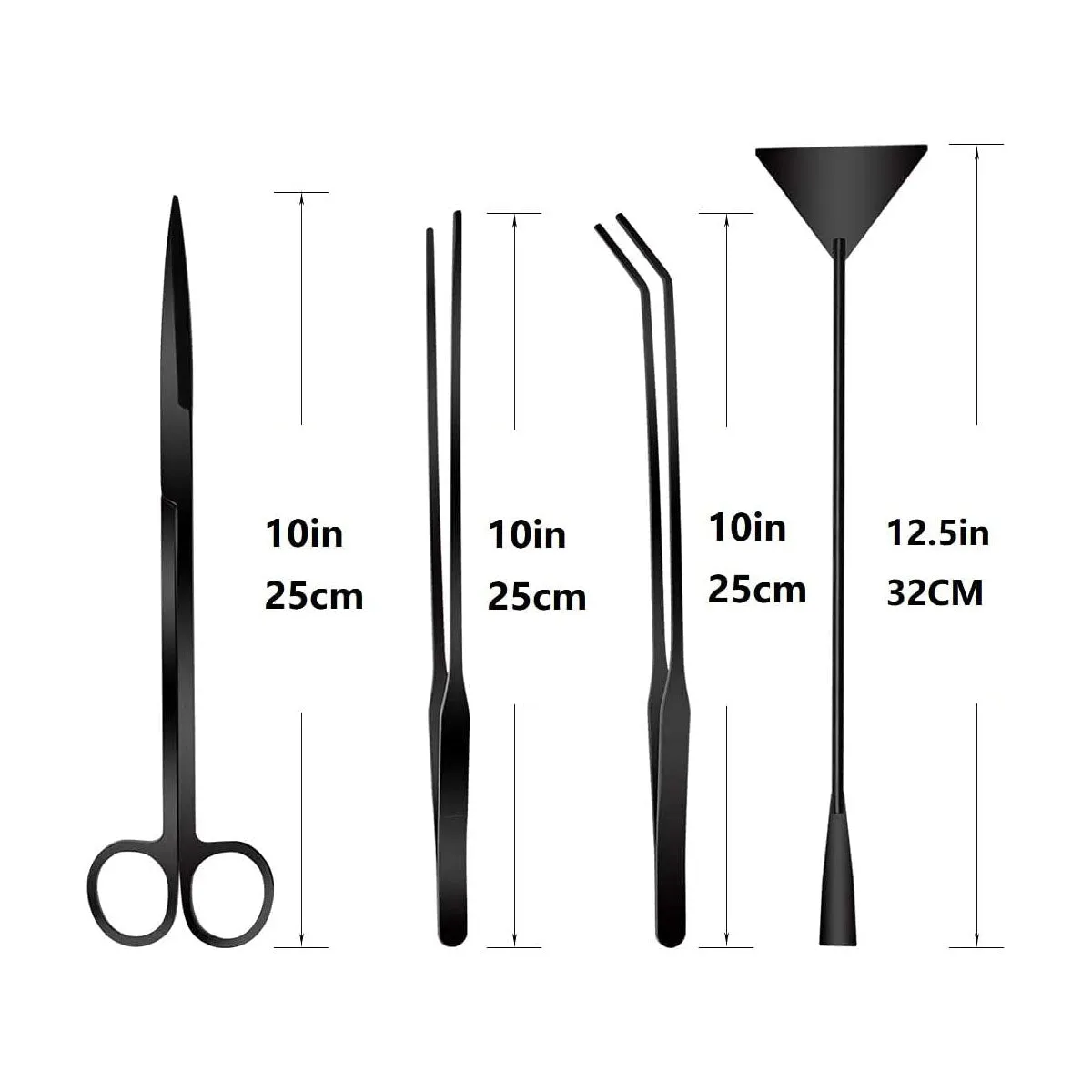 4-Piece Aquarium Tool Set for Aquascaping and Cleaning