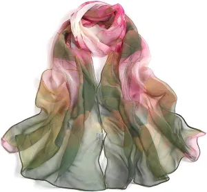 Acotavie Scarfs for Women Lightweight Print Floral Pattern Scarf Shawl Fashion Scarves Sunscreen Shawls