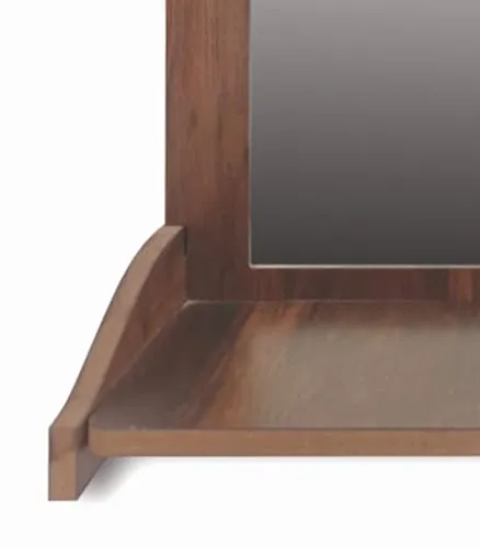 Aquatic Craft Wall Mounted Dressing Mirror with Shelf (Color-Wooden Brown) Size- 22X15 inches