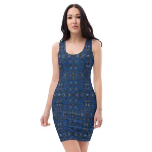 Blue Floral Print Sleeveless Dress, Flower Print Elegant Women's Long Comfy Causal Dress- Made in USA/EU/MX