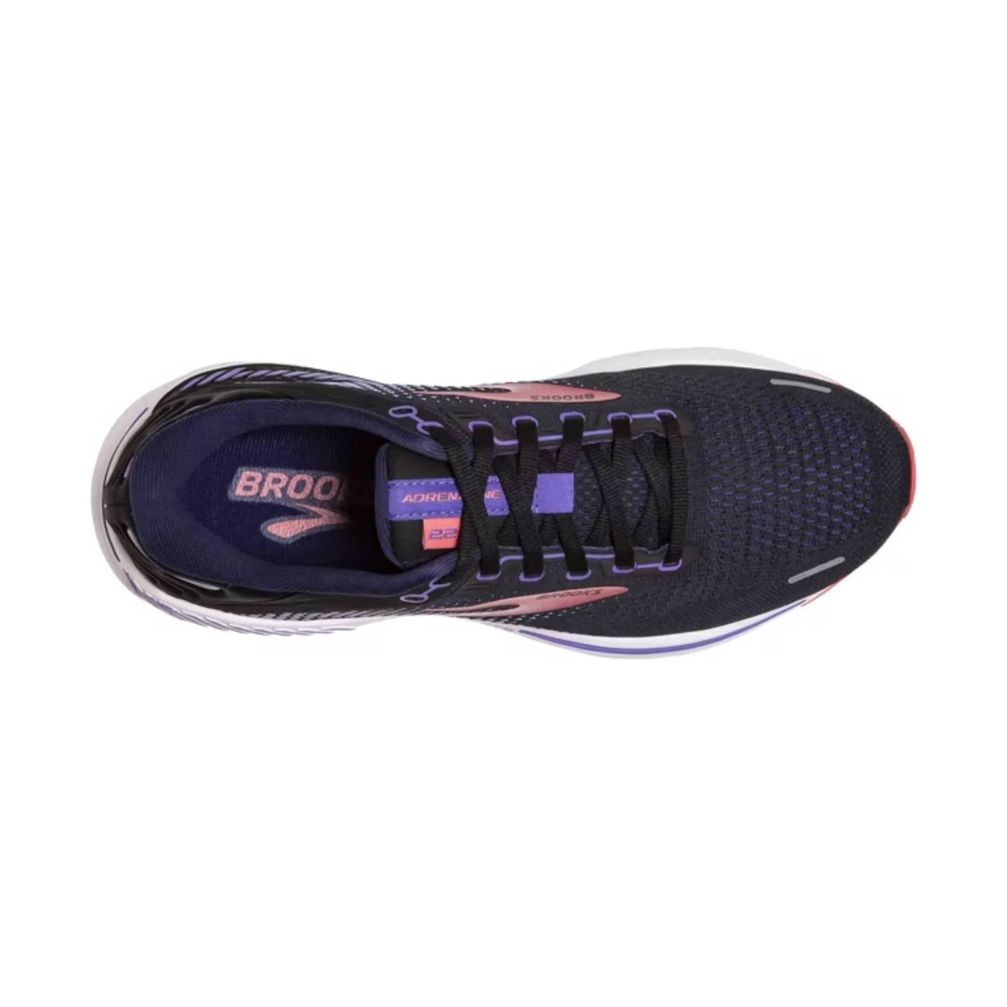 Brooks Women's Adrenaline GTS 22 Road Running Shoes - Black/Purple/Coral