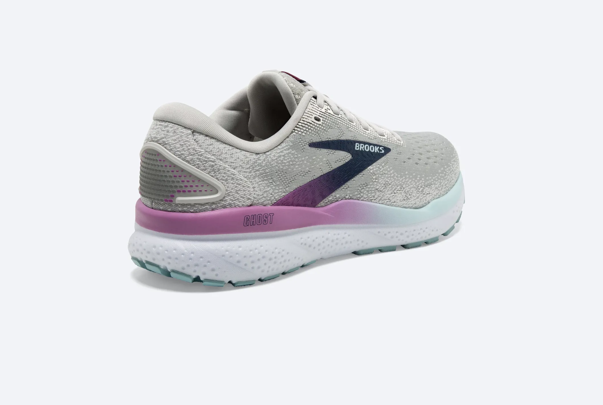 Brooks Womens Ghost 16 - White/Grey/Estate Blue (1204071B175)