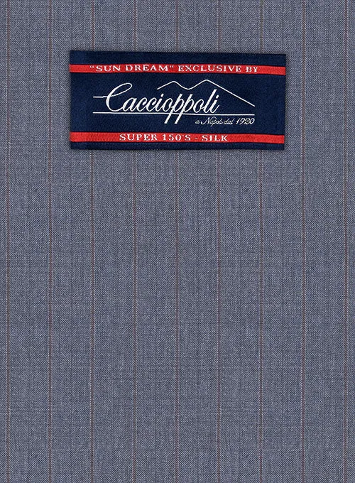 Caccioppoli Sun Dream Polico Blue Wool Silk Pants