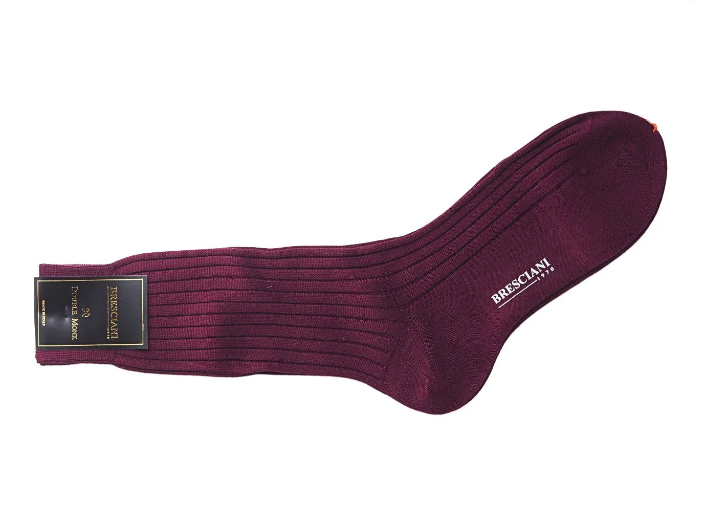 Calf Length Cotton Socks 3-Ply Burgundy