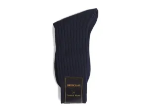 Calf Length Cotton Socks 3-Ply Navy