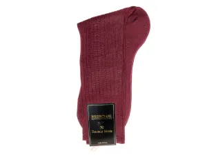 Calf Length Cotton Socks Burgundy