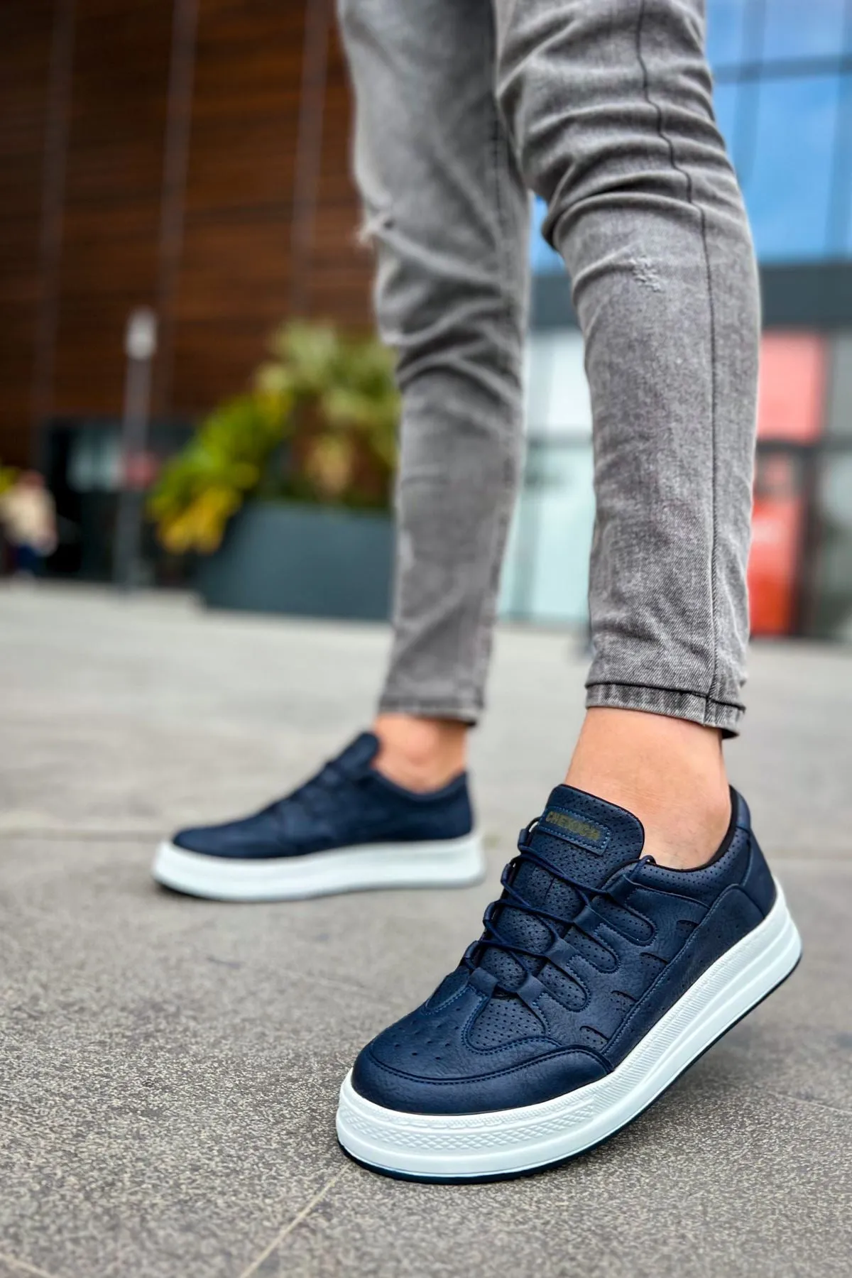 CH040 Men's Unisex Orthopedics Navy Blue-White Sole Casual Sneaker Sports Shoes