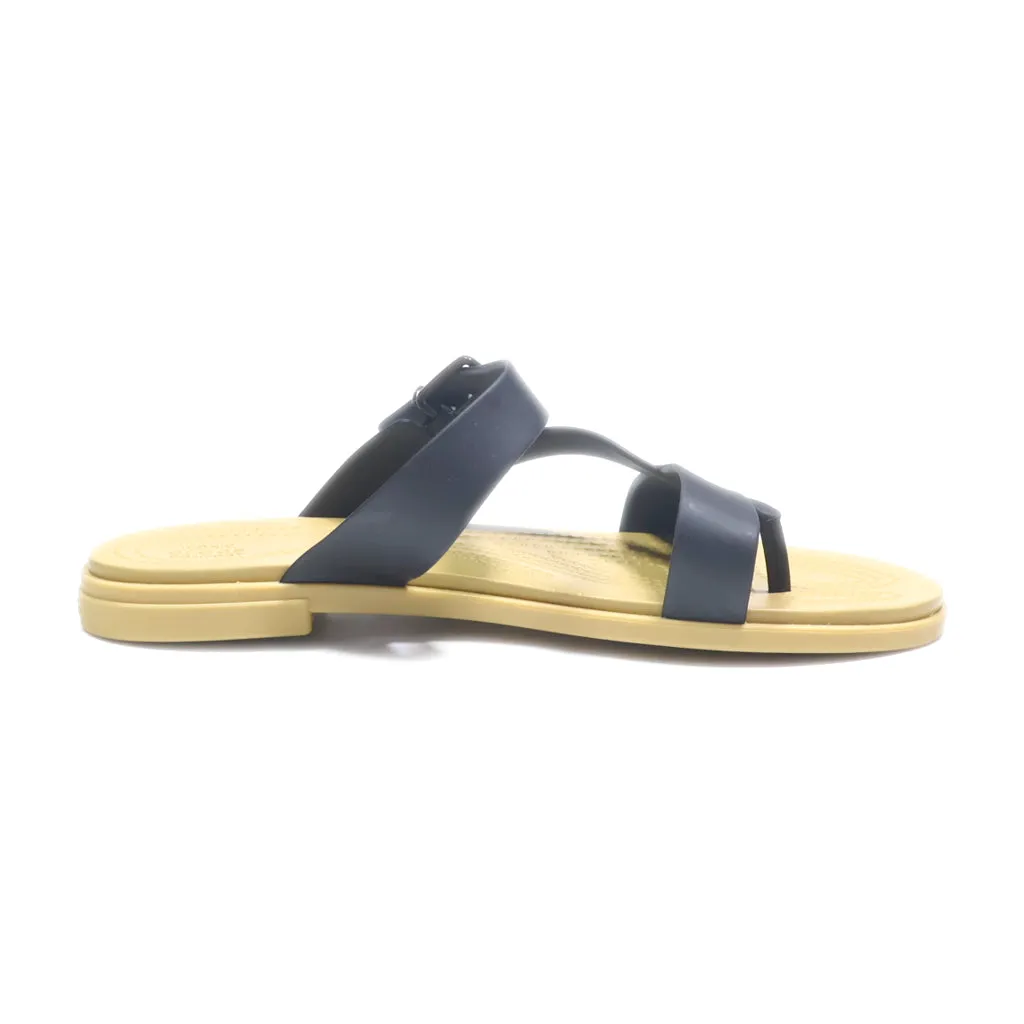 Crocs Tulum Toe Post Flat Sandals Eva Black Colour For Women