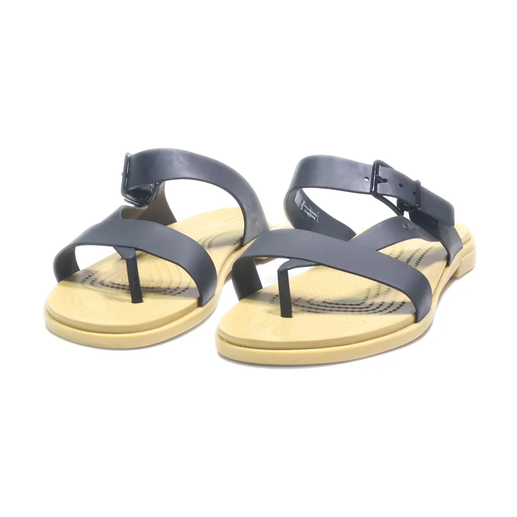 Crocs Tulum Toe Post Flat Sandals Eva Black Colour For Women