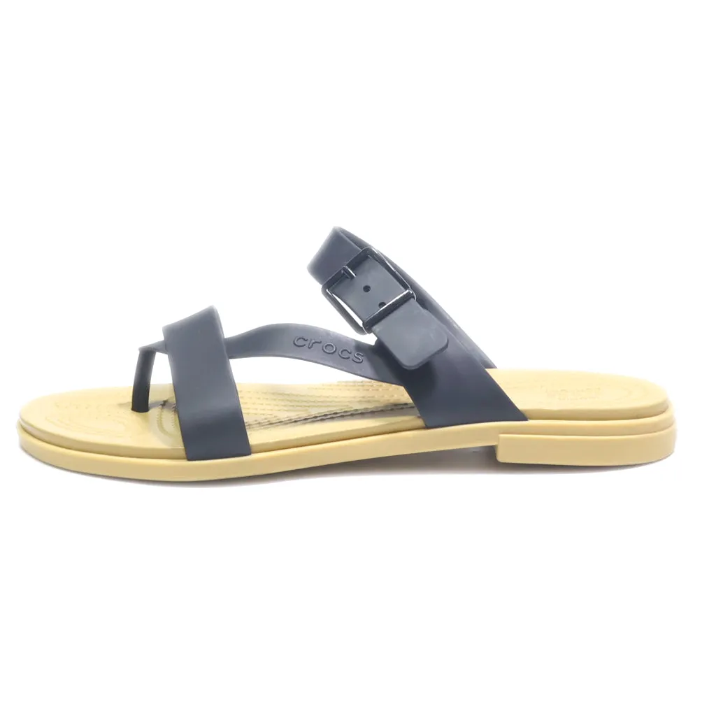 Crocs Tulum Toe Post Flat Sandals Eva Black Colour For Women