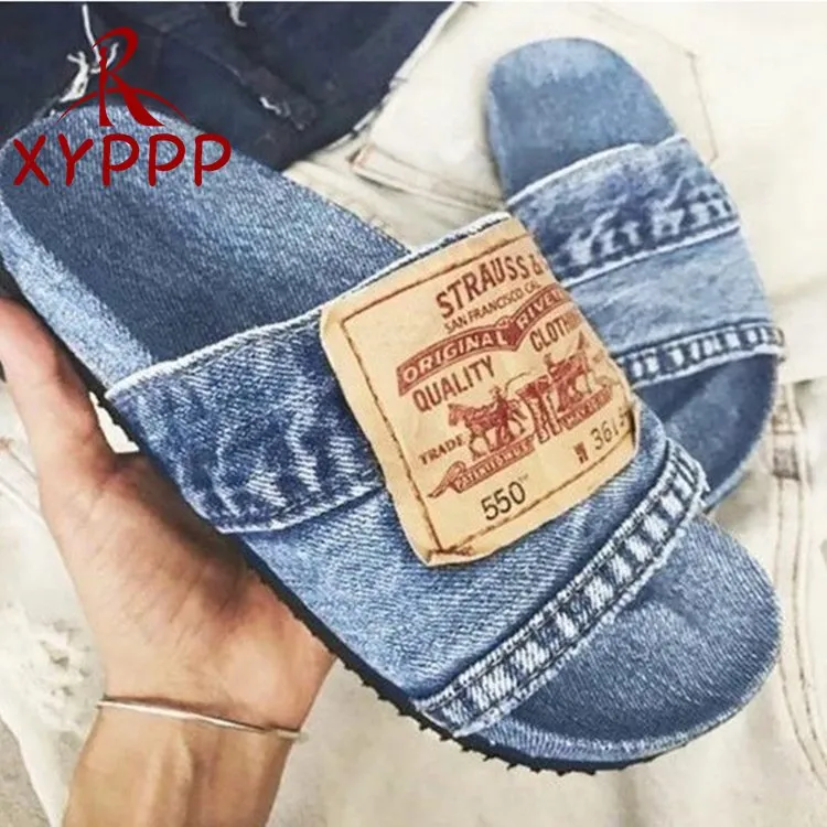 Denim Slipper  Non-slip Comfortable Summer Flat Slippers