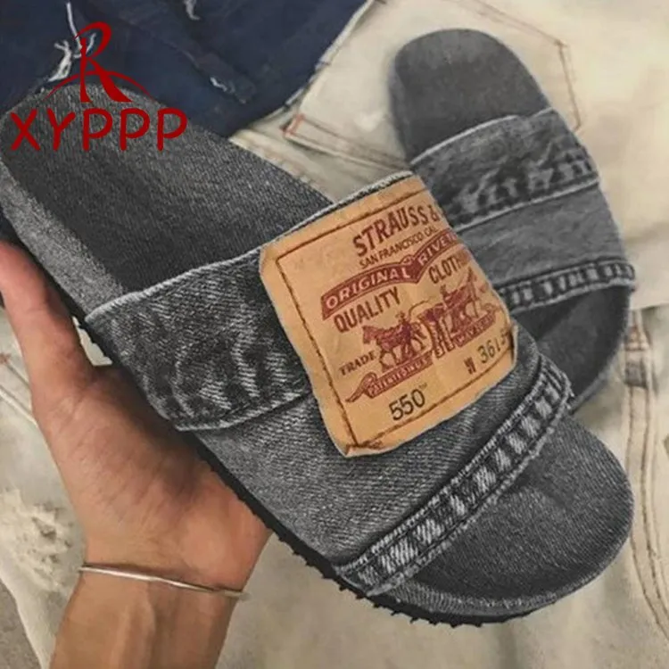 Denim Slipper  Non-slip Comfortable Summer Flat Slippers