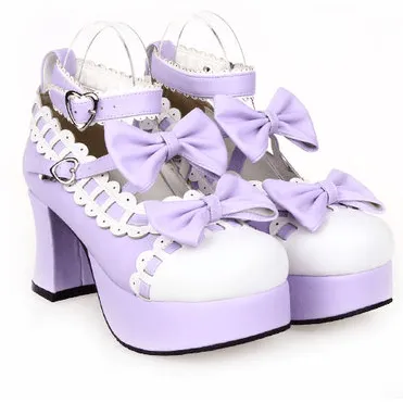 Dolly Lolita Bow Lace High-Heeled Shoes SD00103