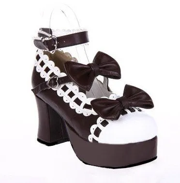 Dolly Lolita Bow Lace High-Heeled Shoes SD00103