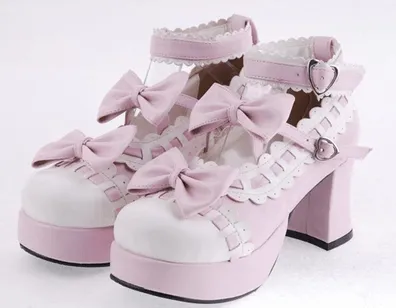 Dolly Lolita Bow Lace High-Heeled Shoes SD00103