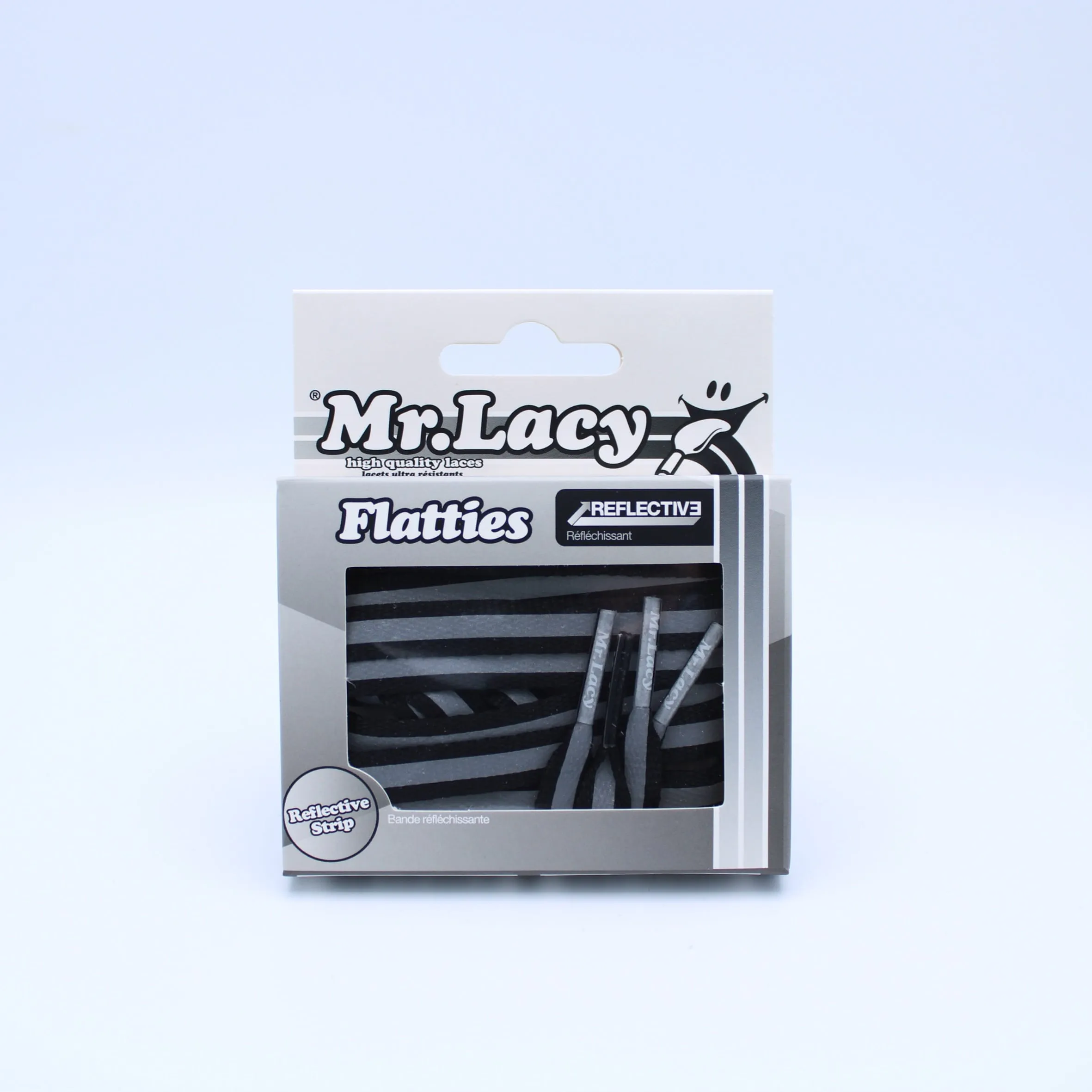 Flatties Shoelaces · Reflective Black