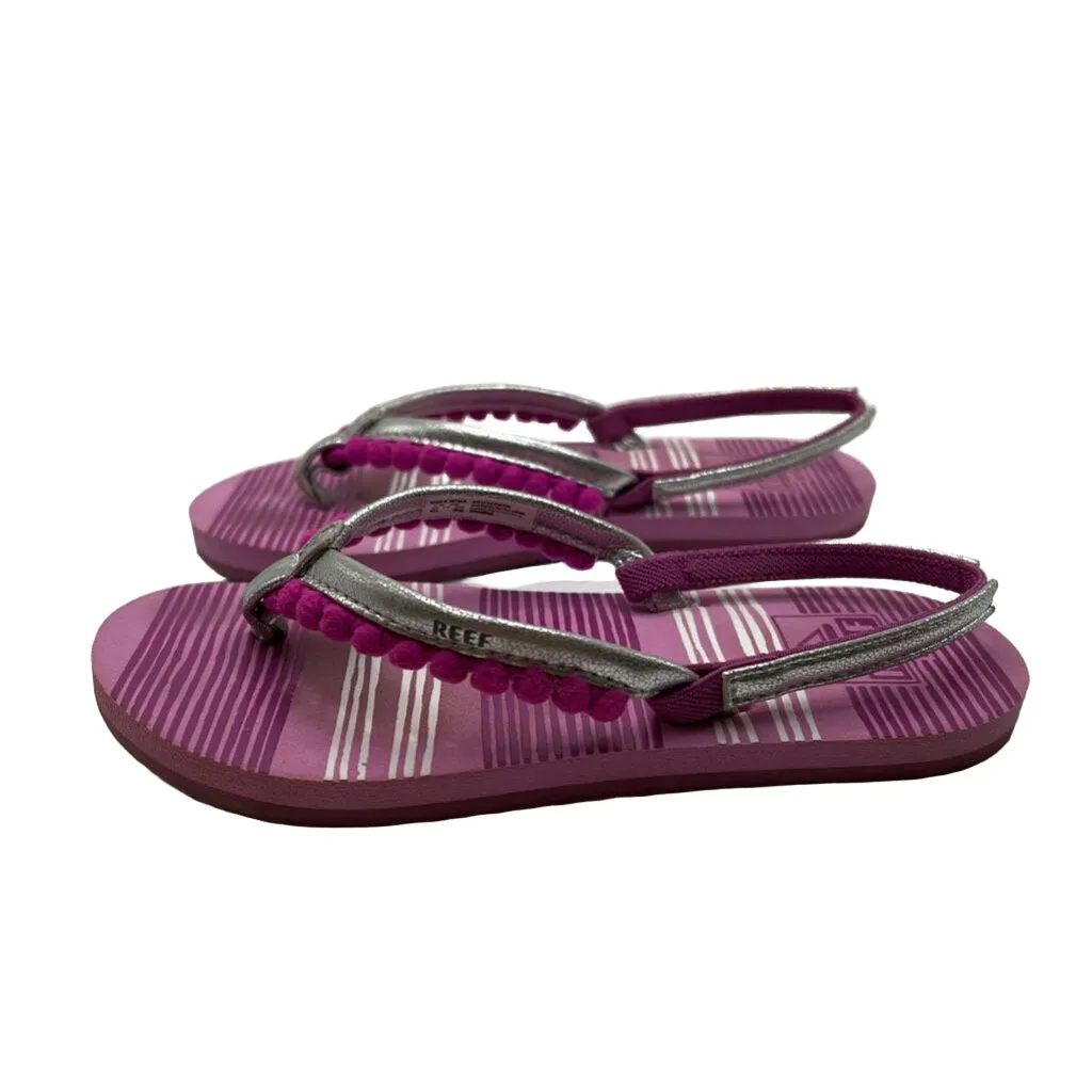 Flip Flops   Elastic Back / Striped Pom Fringe