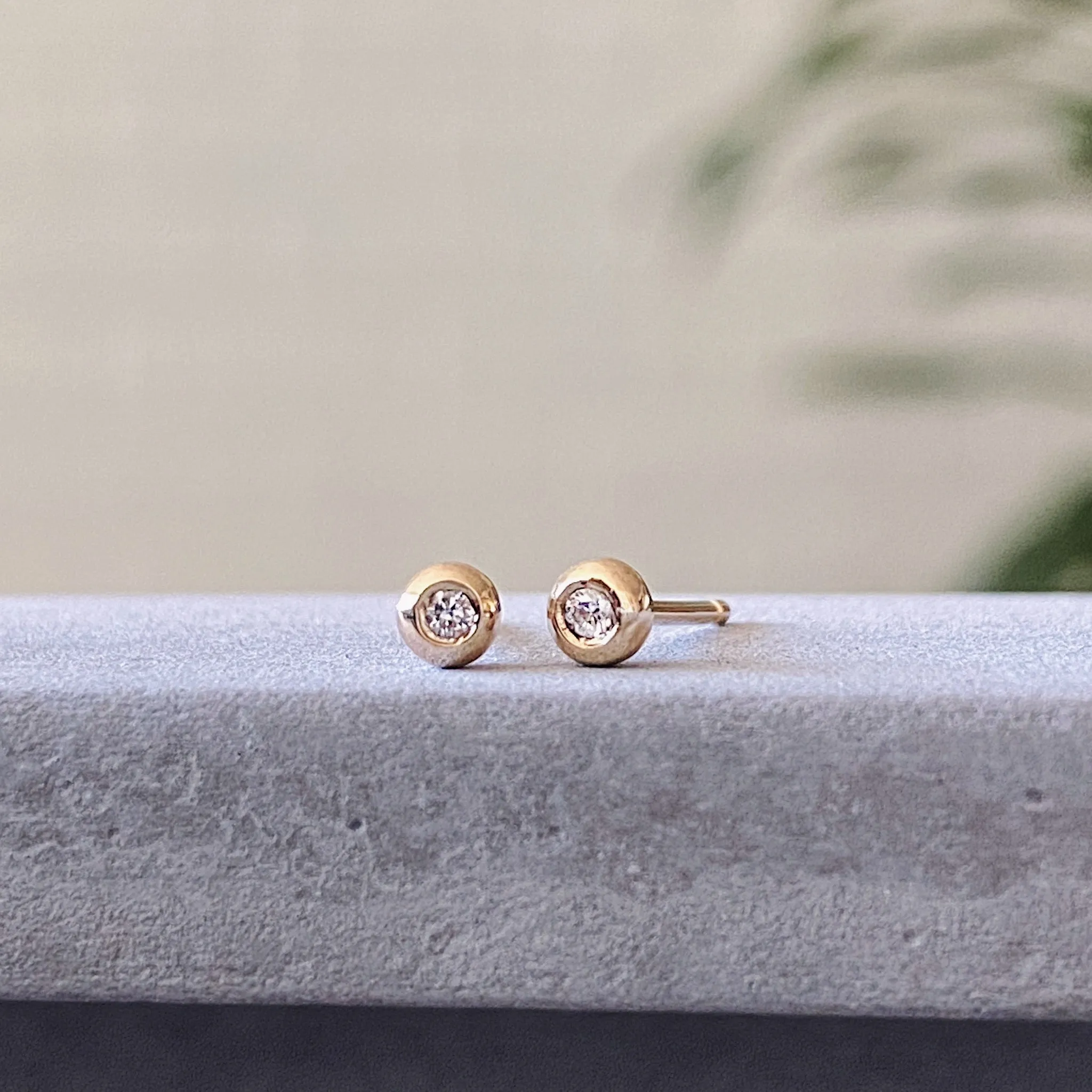 Gold Diamond Droplet Studs