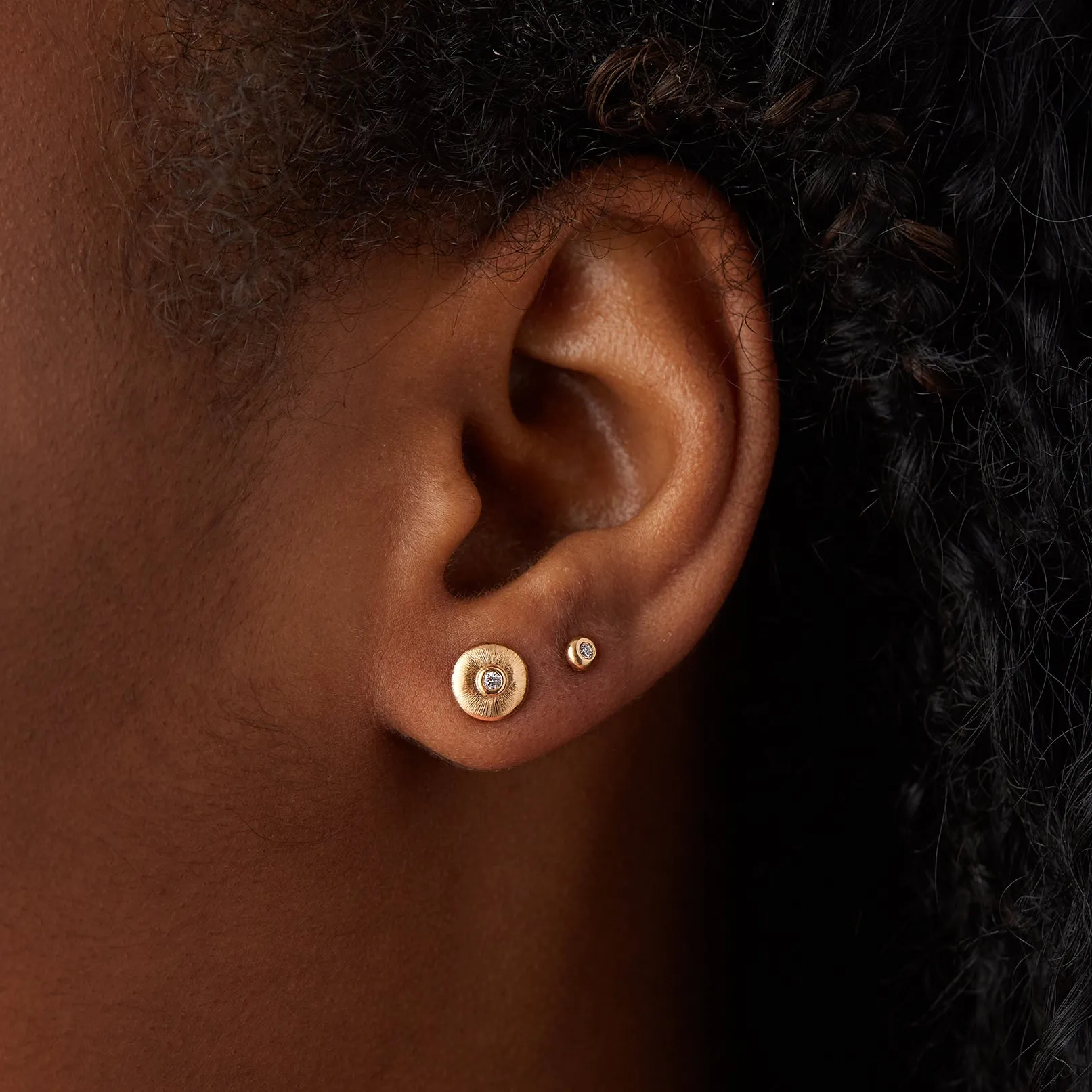 Gold Diamond Droplet Studs