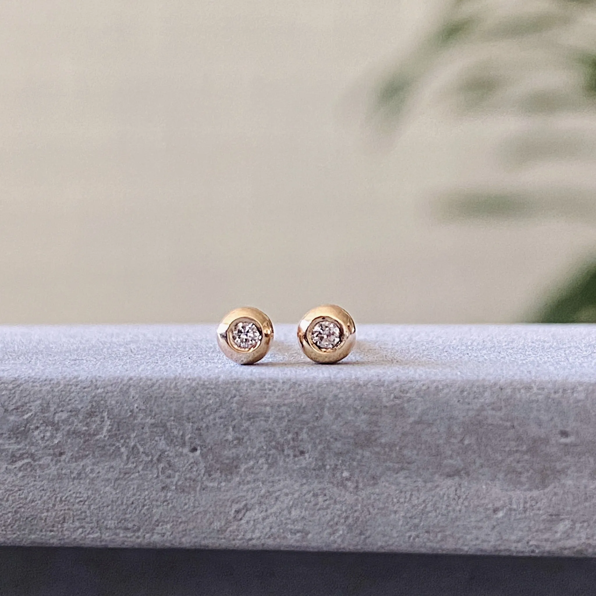 Gold Diamond Droplet Studs