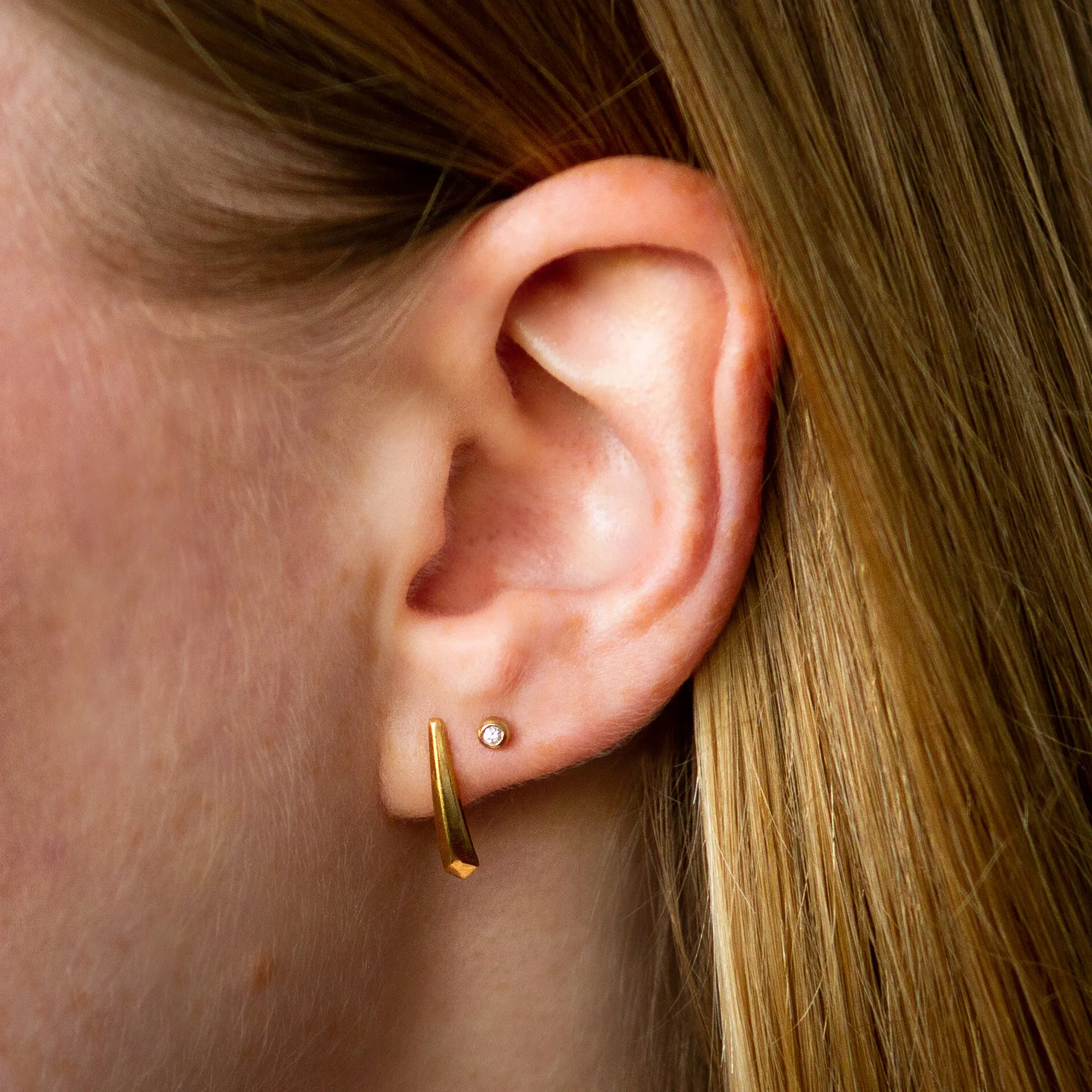 Gold Diamond Droplet Studs