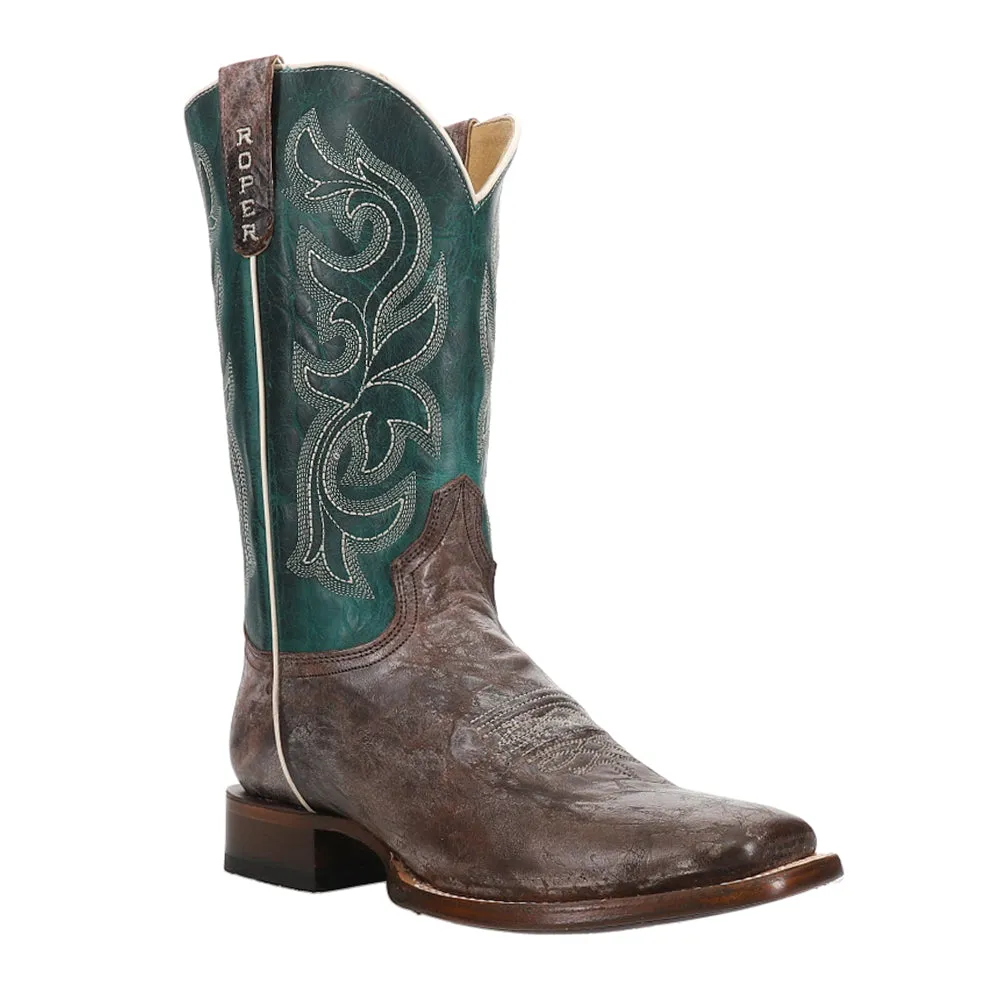 Harper Wide Calf Square Toe Cowboy Boots