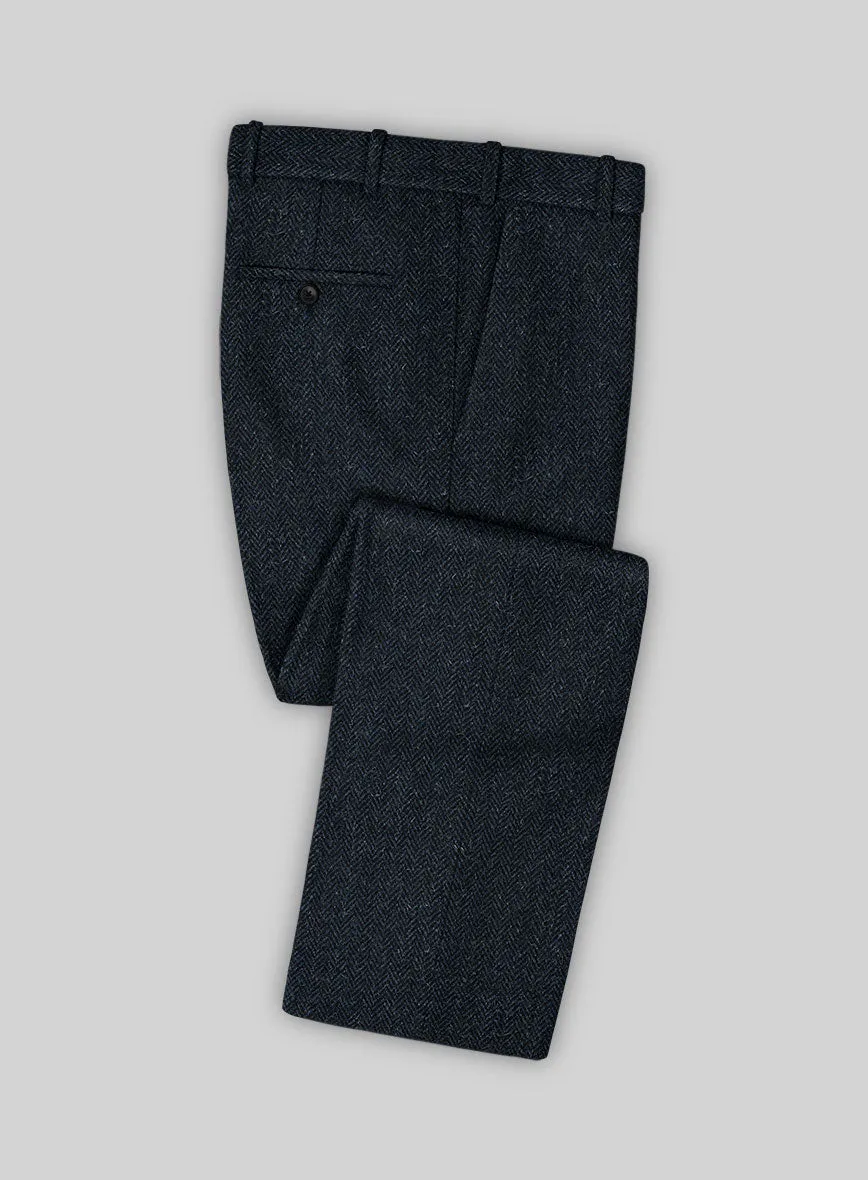 Harris Tweed Dark Blue Herringbone Pants