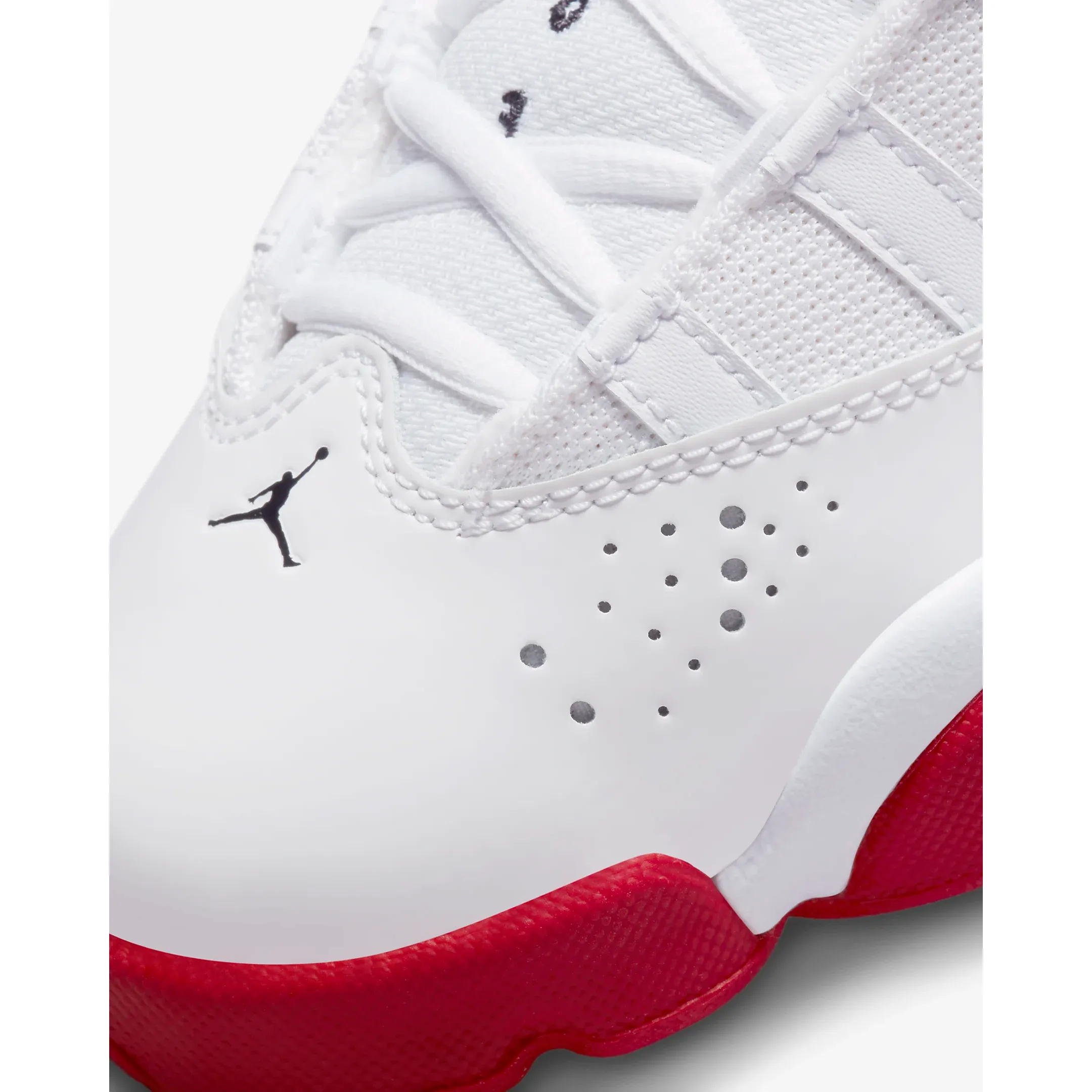 Kid's Jordan 6 Rings Shoes - White / Black / University Red