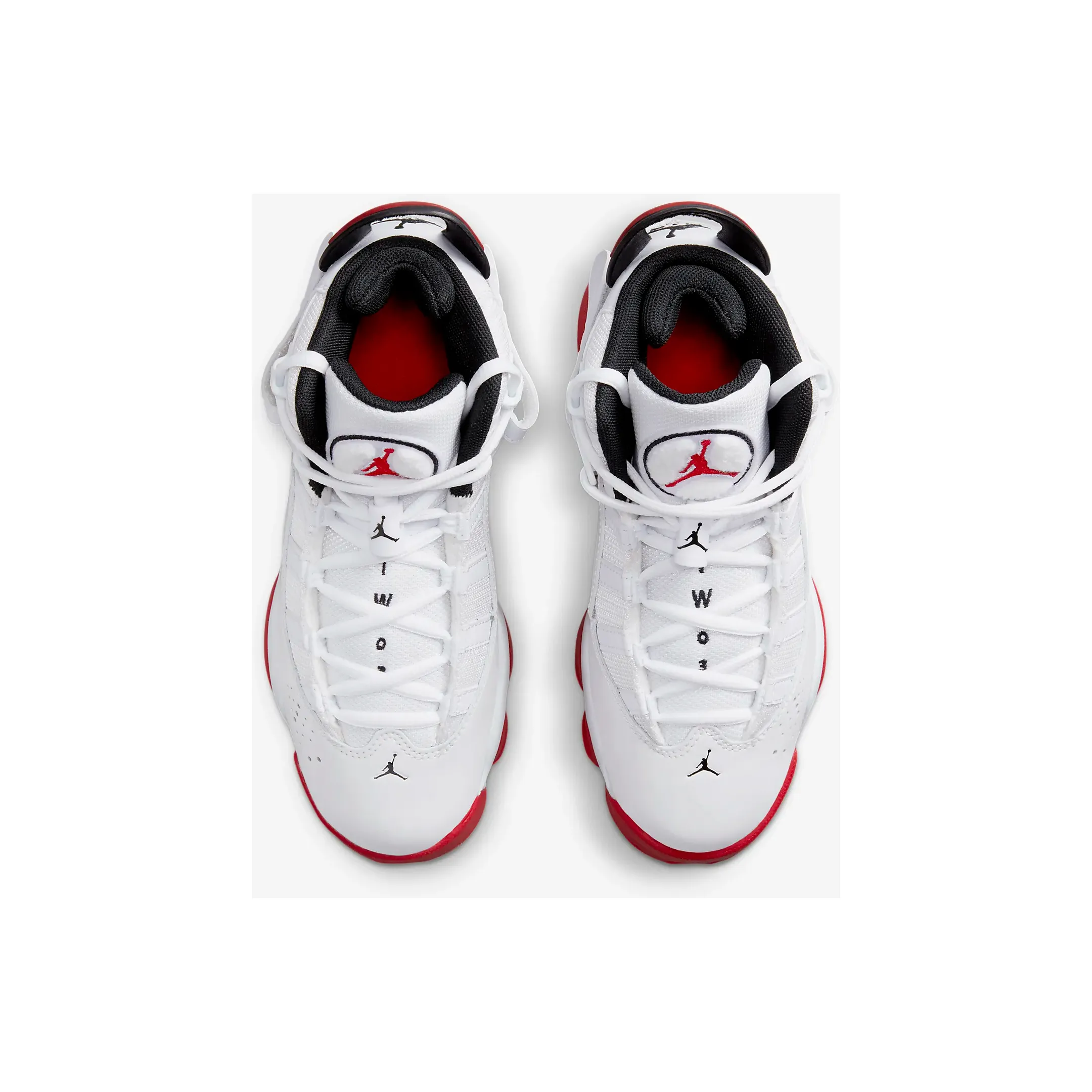 Kid's Jordan 6 Rings Shoes - White / Black / University Red