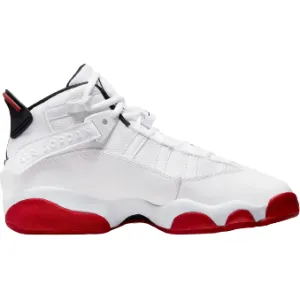 Kid's Jordan 6 Rings Shoes - White / Black / University Red