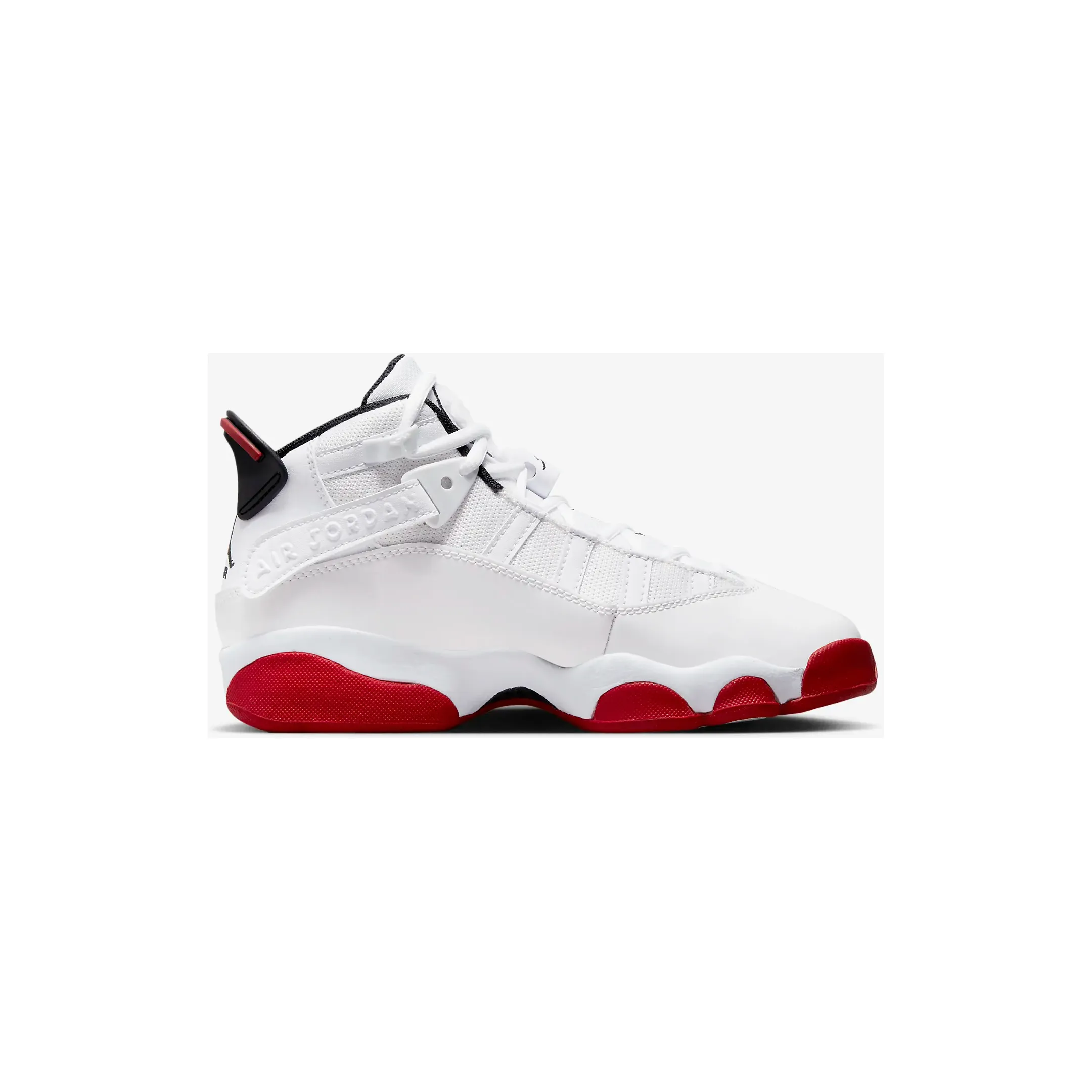 Kid's Jordan 6 Rings Shoes - White / Black / University Red