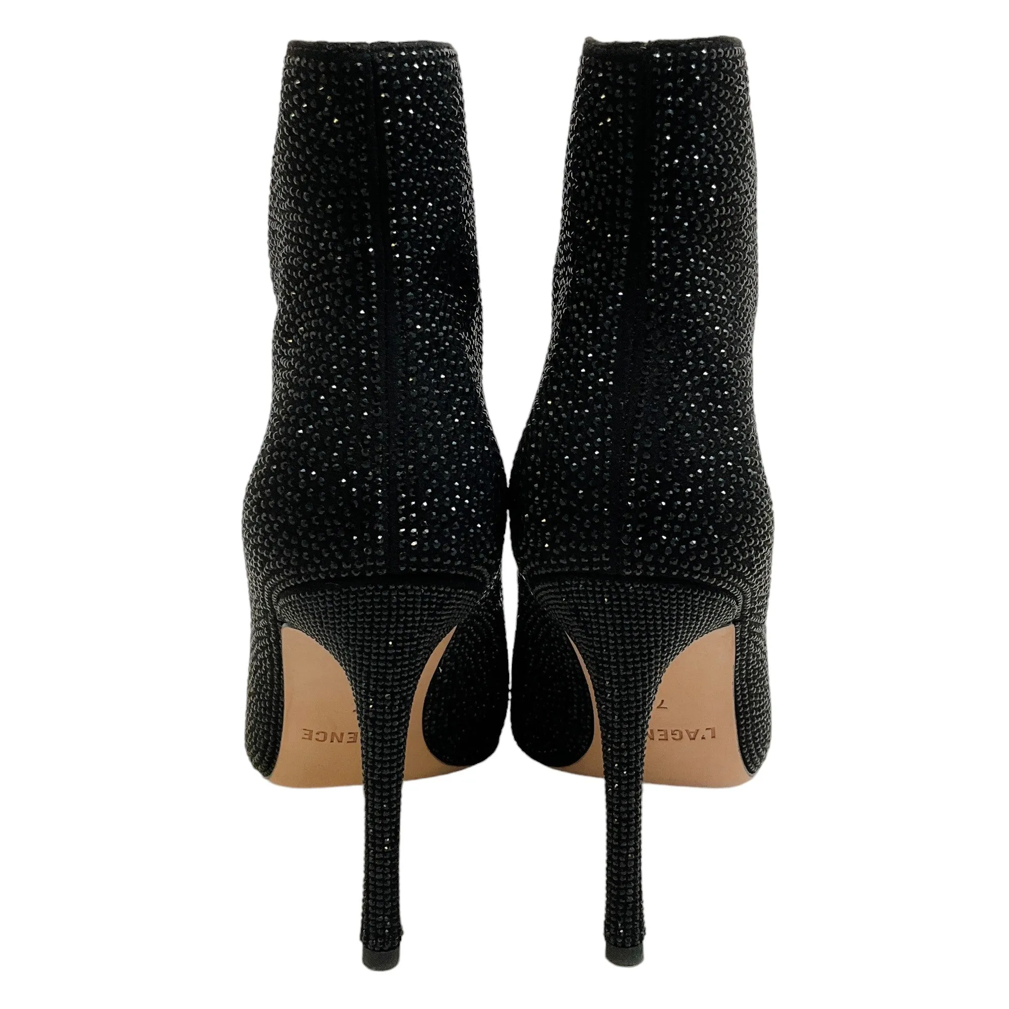 L'Agence Black Crystal Embellished Mariette Booties