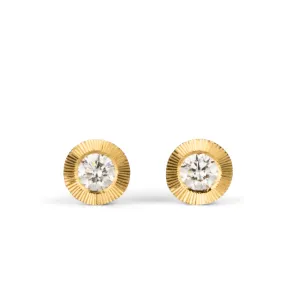 Large Aurora Diamond Stud Earring in Yellow Gold