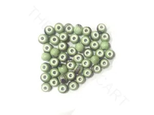 Light Green Circular Ceramic Beads