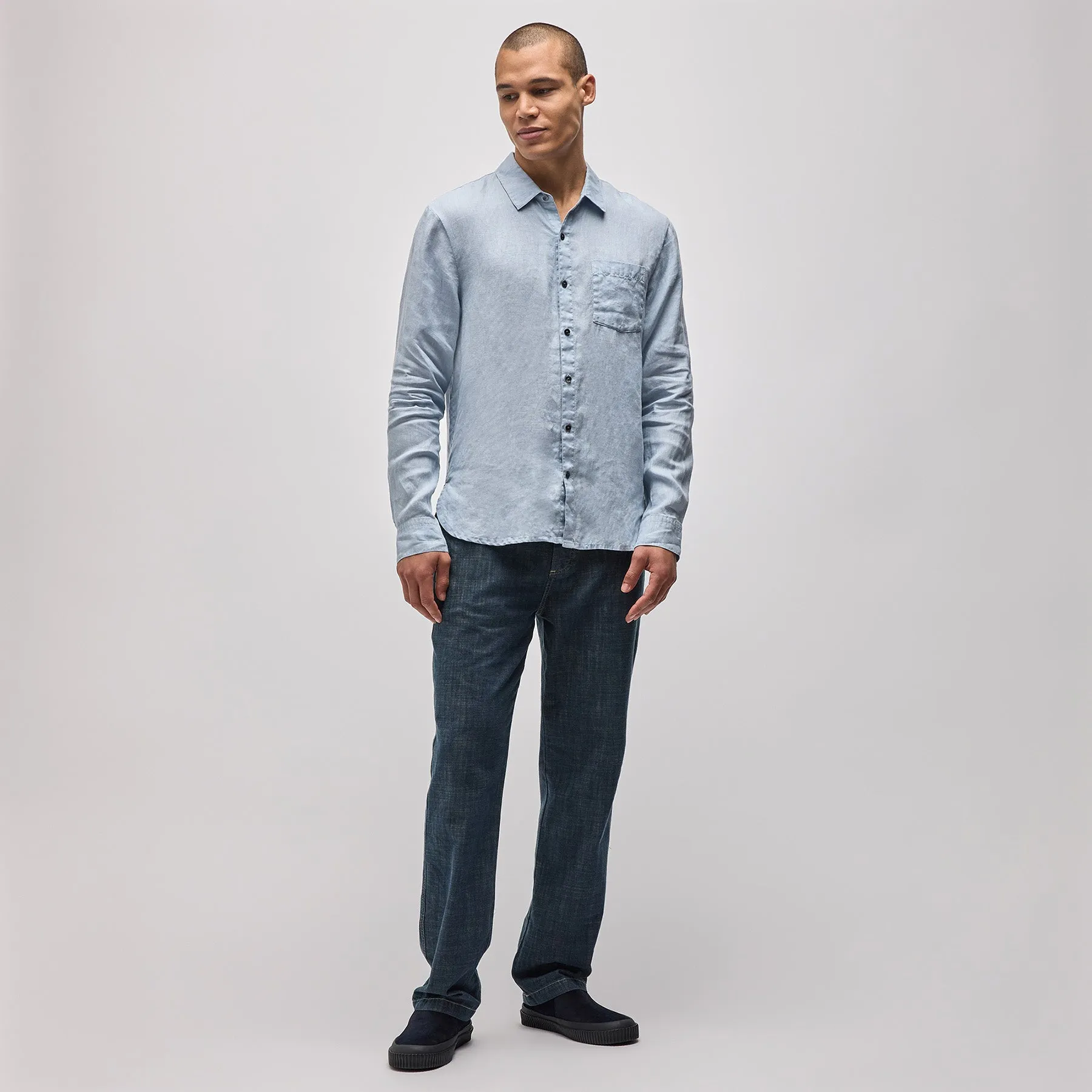 Lightweight Linen Shirt - Open Sky Pigment