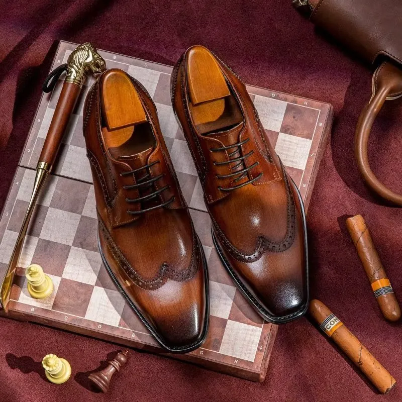 LuxeLeather Brogue Dress Shoes