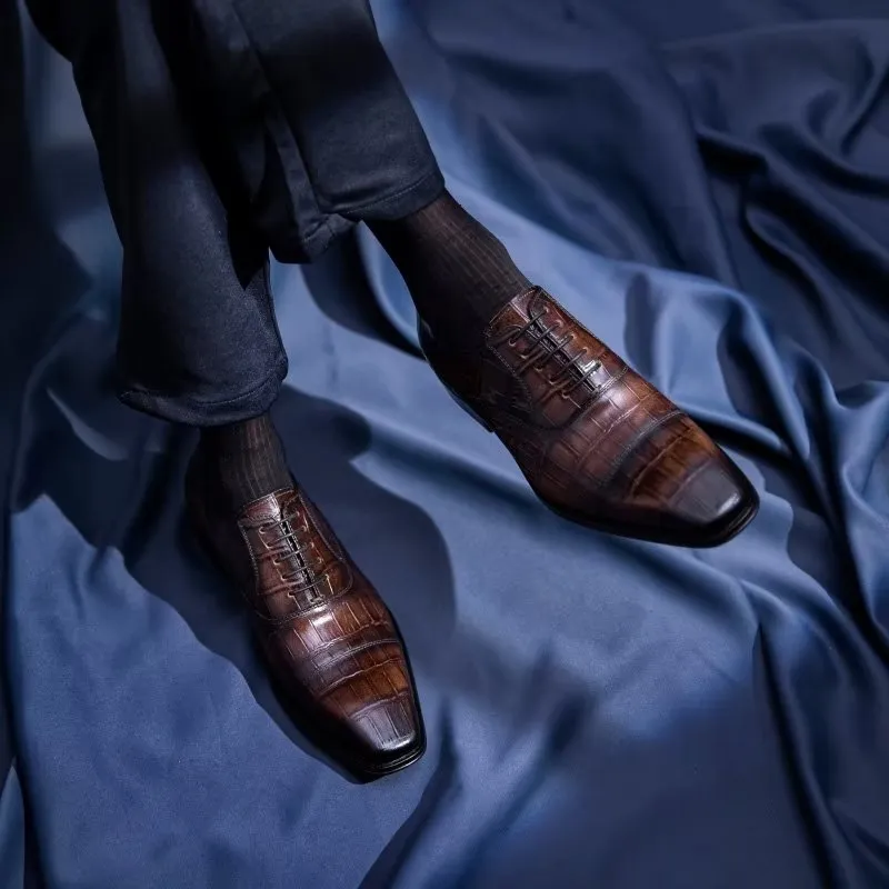 Luxury CrocTex Oxford Dress Shoes