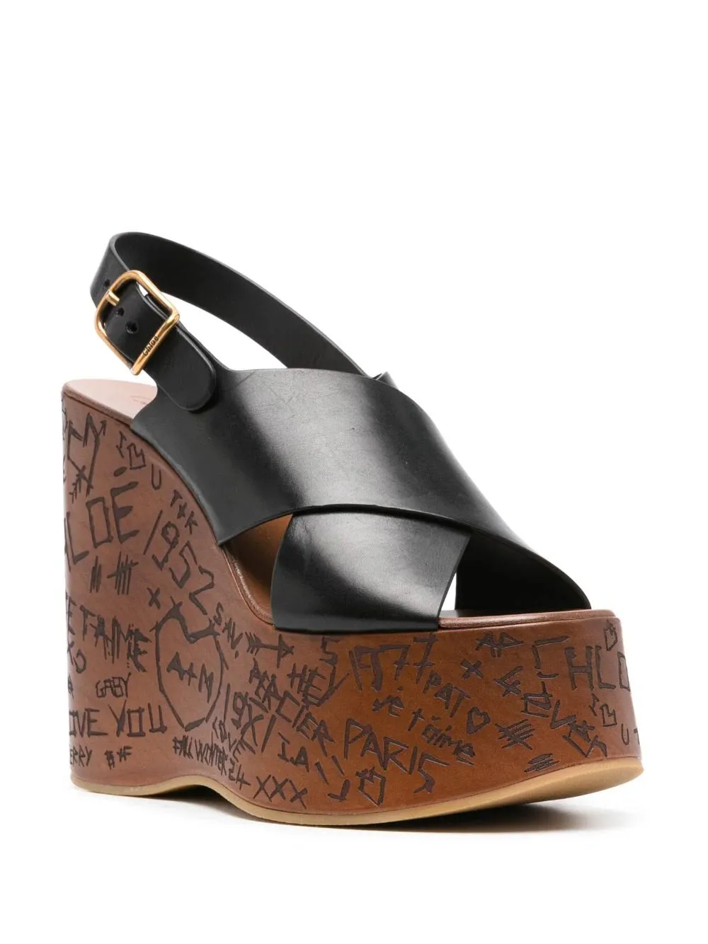 Maxime Wedge Sandal in Black