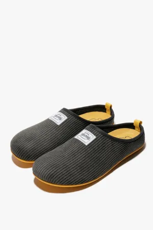 Mercredy Black/Yellow Soft Cord Slippers