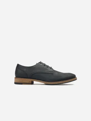 Oatmeal 2 Men's Vegan Leather Derby Shoes | Black