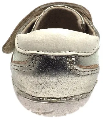 Old Soles Girl's and Boy's 4011 Sporty Pave Gold Leather Elastic Laces Hook and Loop Walker Baby Shoe Sneaker