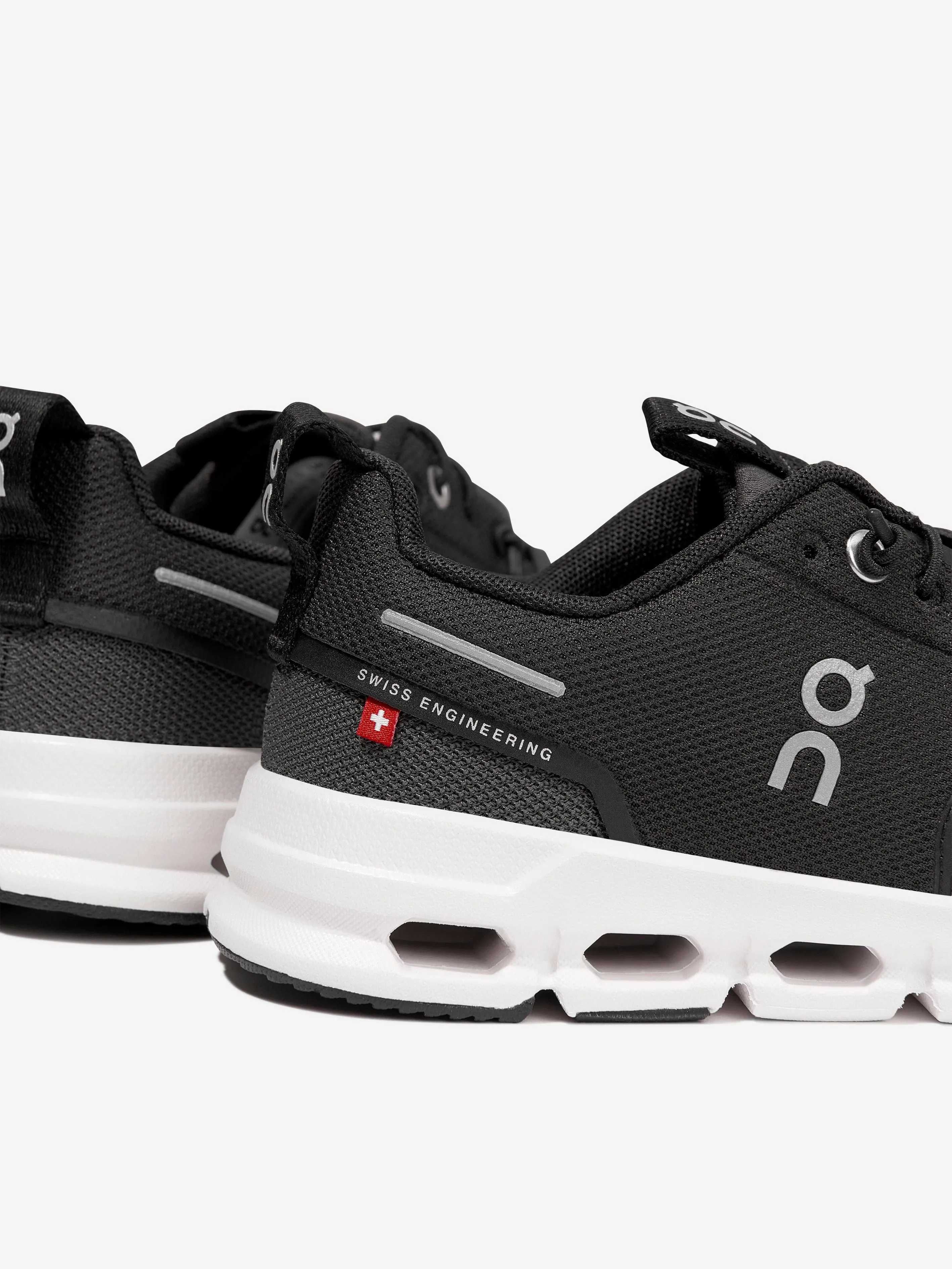 On Running Kids Cloud Sky Trainers in Black