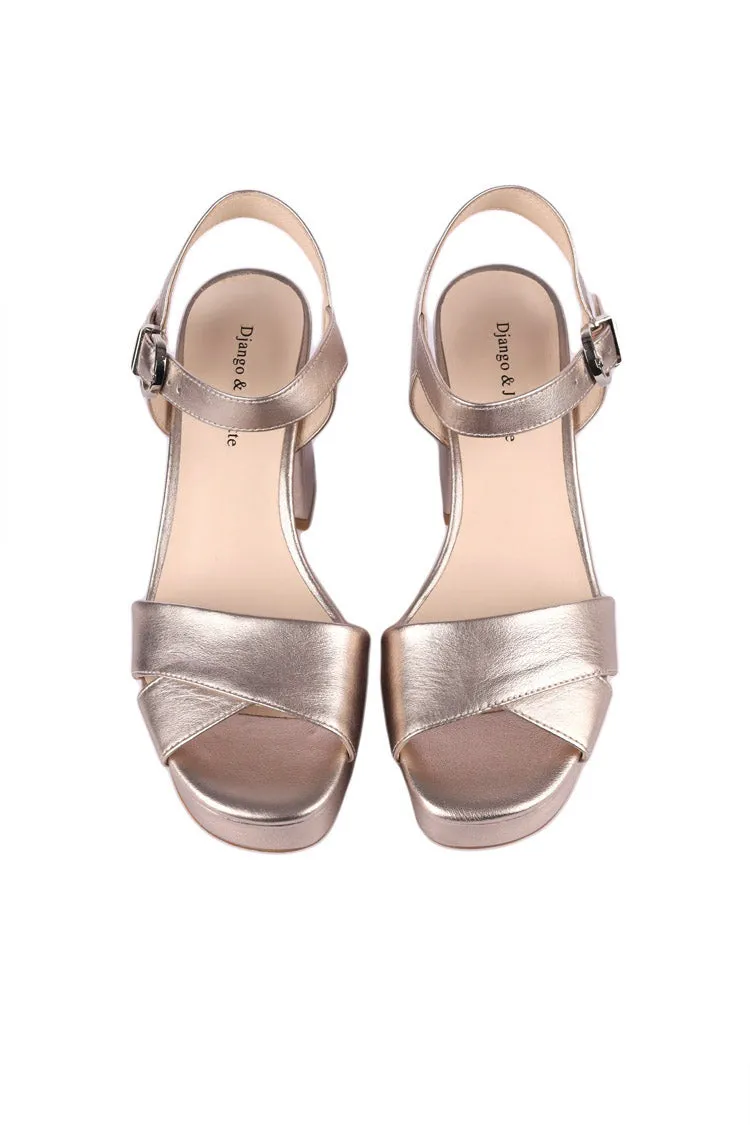 Onlee Platino Leather Sandals