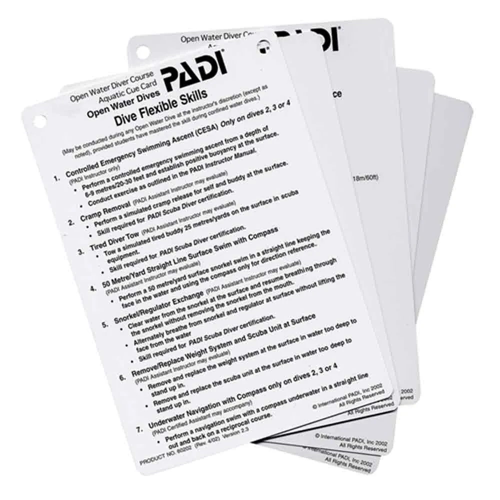 Padi Open Water Aquatic Cue Cards (5)